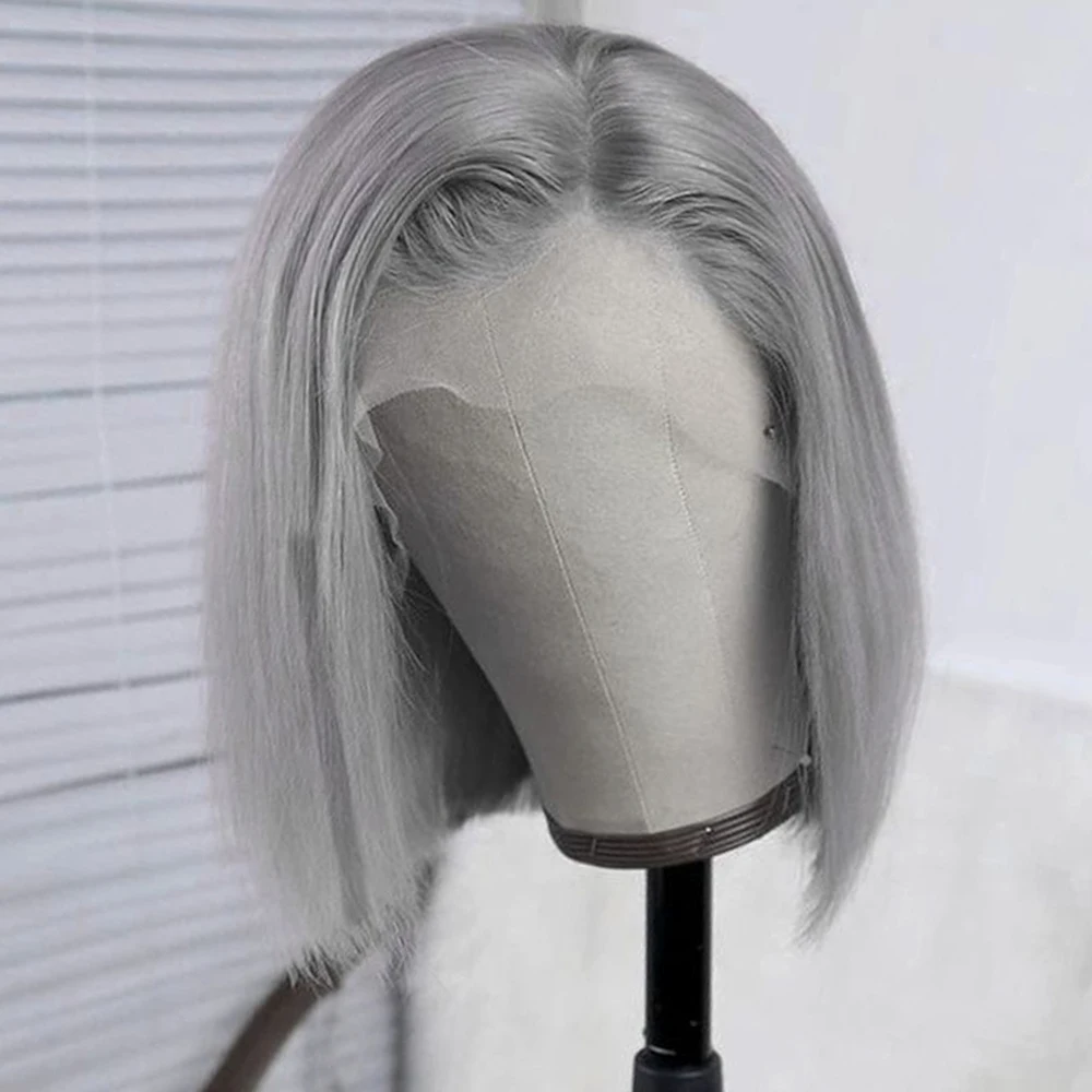 Sliver Grey Straight Bob Wigs Human Hair 13x4 Lace Front Human Hair Wigs 180 Density Sliver Grey Lace Frontal bob Wigs For Women
Sliver Grey Straight Bob Wigs Human Hair 13x4 Lace Front Human Hair Wigs 180 Density Sliver Grey Lace Frontal bob Wigs For Women