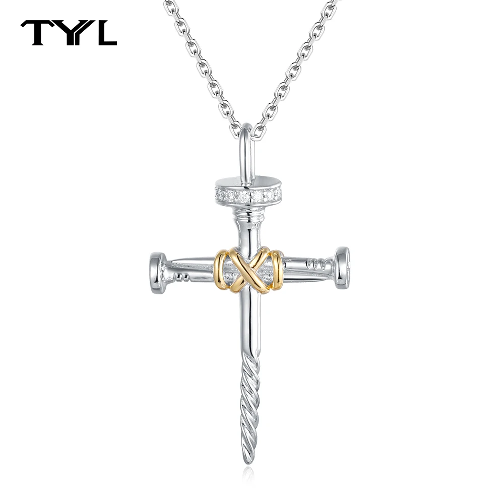 TYYL Moissanite Screw Nail Cross Pendant 925 Silver Couple Necklace Hip Hop Style Christmas Jewelry for Men Women Boy Girl Gift
TYYL Moissanite Screw Nail Cross Pendant 925 Silver Couple Necklace Hip Hop Style Christmas Jewelry for Men Women Boy Girl Gift