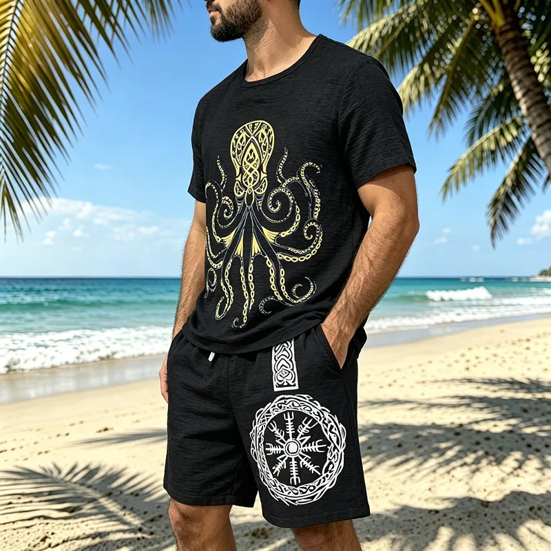 Summer Men's Bamboo Linen American Retro Printed Loose Trendy Crew Neck Short Sleeve & Shorts Set-MGTZ-28-29
Summer Men's Bamboo Linen American Retro Printed Loose Trendy Crew Neck Short Sleeve & Shorts Set-MGTZ-28-29