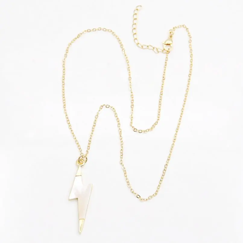 Lightning Copper Chain Necklace Gold Color White Shell 18+2inch Jewelry Special Gift For Women
Lightning Copper Chain Necklace Gold Color White Shell 18+2inch Jewelry Special Gift For Women