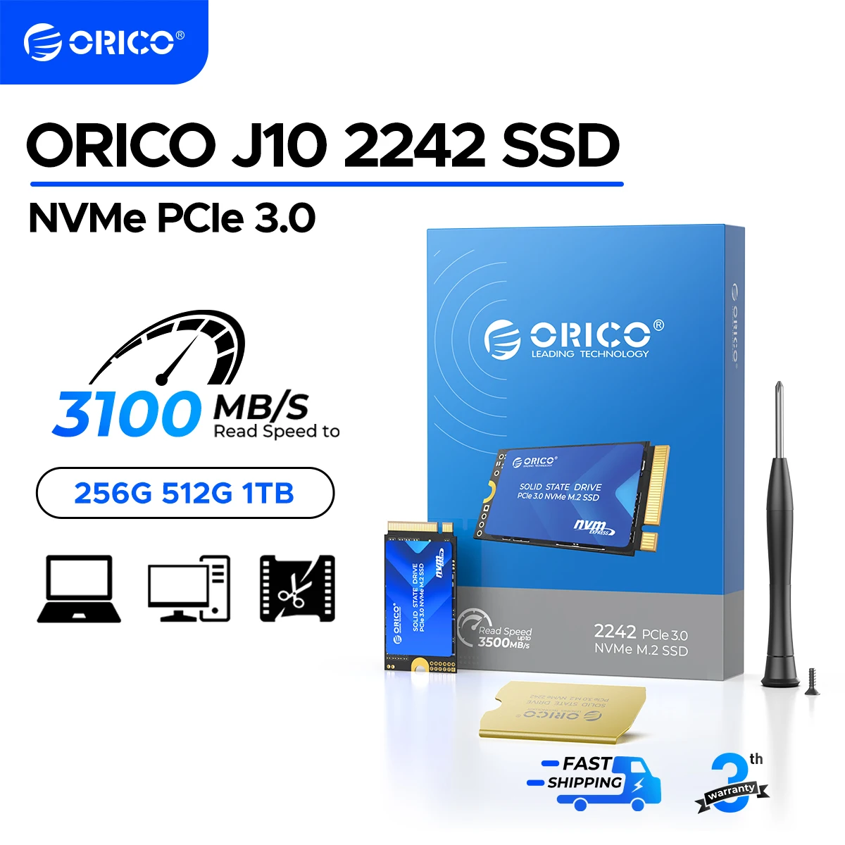 ORICO M.2 2242 1TB SSD NVMe PCIe3.0 Gen 3x4 Internal Solid State Drive 3D NAND TLC Up to 3100 MB/s for Laptop/Desktop D10 2242
ORICO M.2 2242 1TB SSD NVMe PCIe3.0 Gen 3x4 Internal Solid State Drive 3D NAND TLC Up to 3100 MB/s for Laptop/Desktop D10 2242