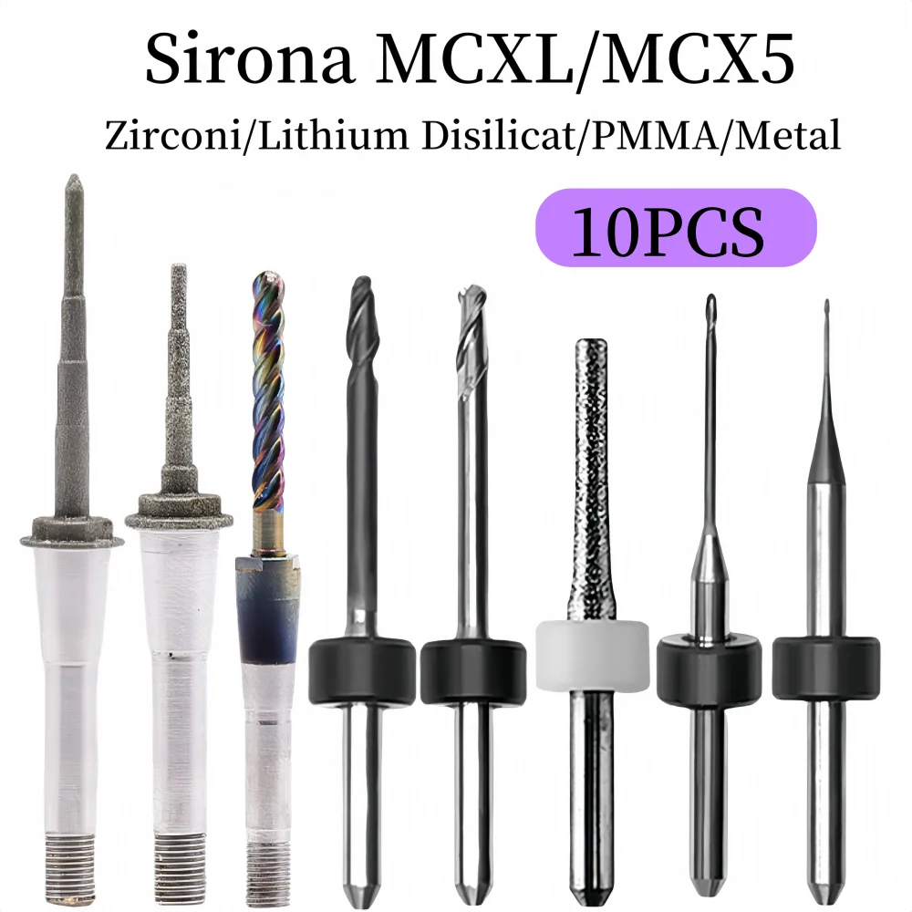 Lodden 10PCS Dental Milling Burs Sirona MCX5/MCXL Zirconia/PMMA /Lithium Disilicat/Metal Grinding for CAD CAM Milling Machine
Lodden 10PCS Dental Milling Burs Sirona MCX5/MCXL Zirconia/PMMA /Lithium Disilicat/Metal Grinding for CAD CAM Milling Machine