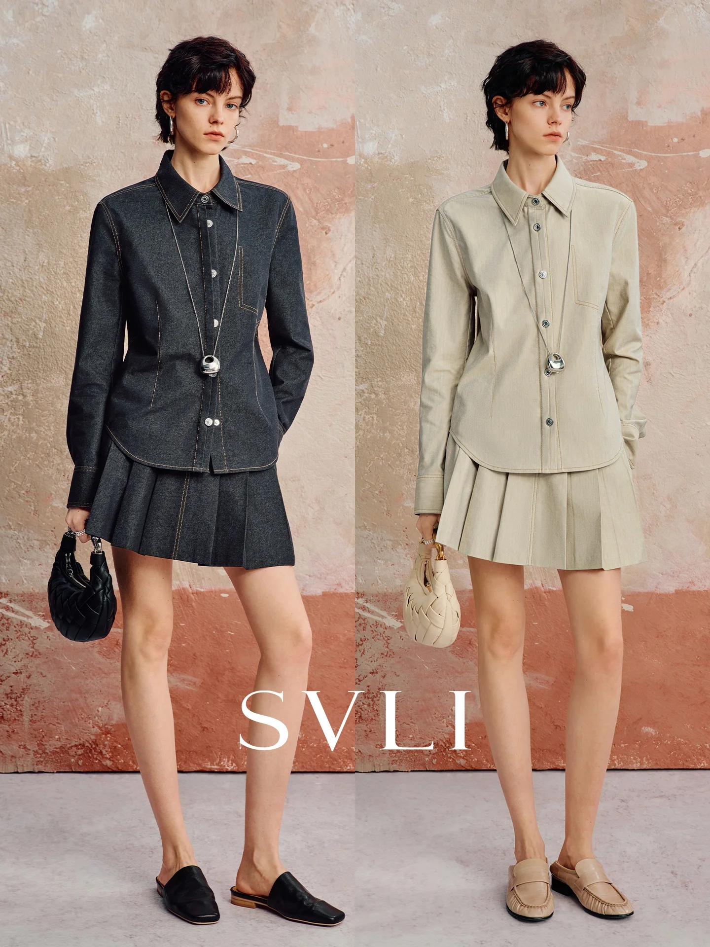 Комплект из синей джинсовой рубашки и юбки А-силуэта SVLI: модный, с завышенной талией, свободный крой, длинный рукав, дышащий, для женщин, для повседневной носки.
Комплект из синей джинсовой рубашки и юбки А-силуэта SVLI: модный, с завышенной талией, свободный крой, длинный рукав, дышащий, для женщин, для повседневной носки.