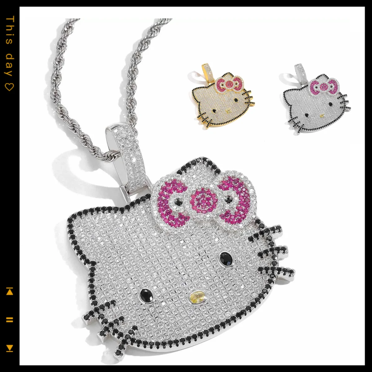 Kawaii hello kitty necklace anime peripheral sweet pendant jewelry women's long layered necklace Europe and America
Kawaii hello kitty necklace anime peripheral sweet pendant jewelry women's long layered necklace Europe and America