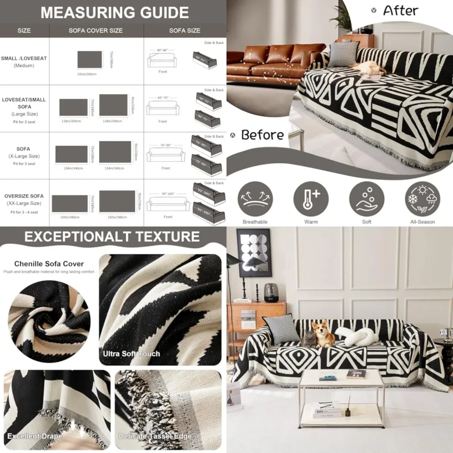 Bohemian Sofa Cover for Couch, Washable Soft Sectional Couch Cover for Oversize Sofa, Non Slip Couch Covers Furniture Protector
Bohemian Sofa Cover for Couch, Washable Soft Sectional Couch Cover for Oversize Sofa, Non Slip Couch Covers Furniture Protector