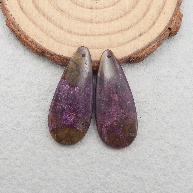 Natural Stone African Purple Stone Front Drilled Earring Bead For Women 32x14x4mm 4g
Natural Stone African Purple Stone Front Drilled Earring Bead For Women 32x14x4mm 4g