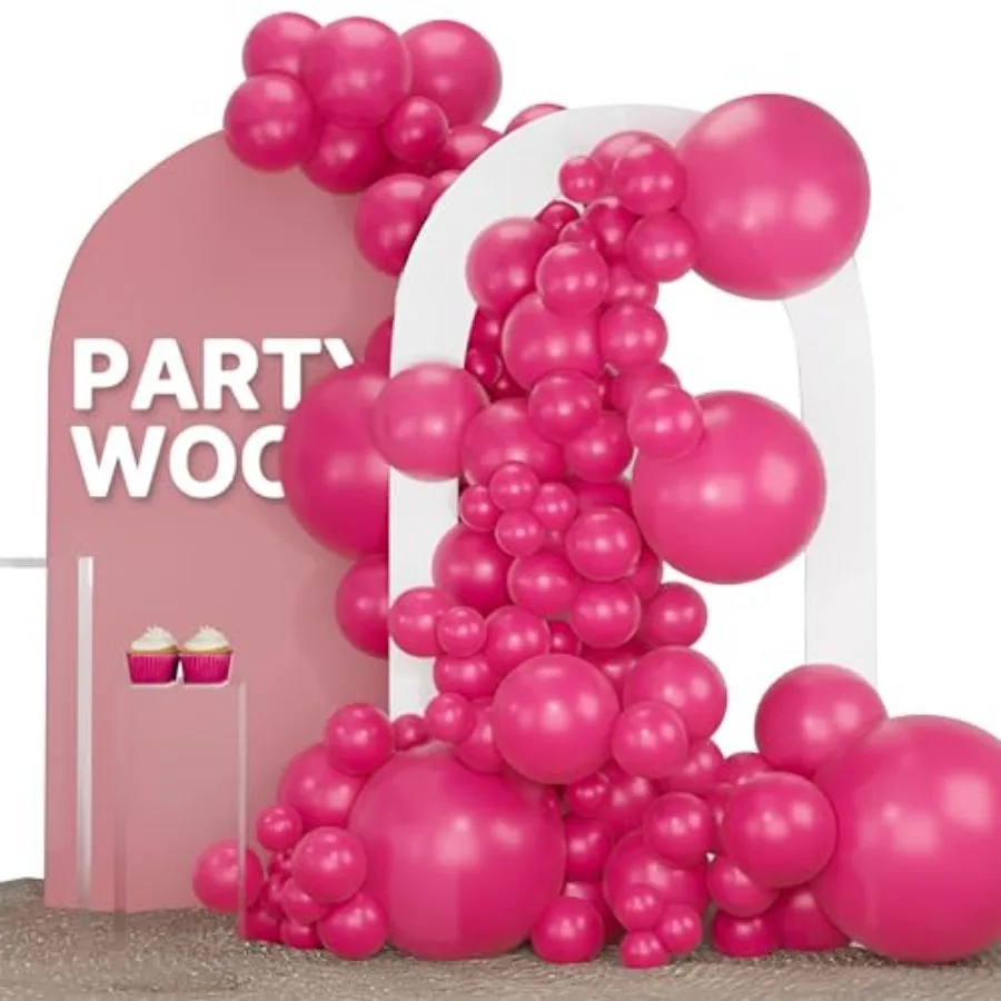 Hot Pink Balloons 120 pcs Different Sizes of 18 12 10 5 Inch Magenta Fuchsia Balloon Arch Kit Garland for Baby Shower Wedding B
Hot Pink Balloons 120 pcs Different Sizes of 18 12 10 5 Inch Magenta Fuchsia Balloon Arch Kit Garland for Baby Shower Wedding B
