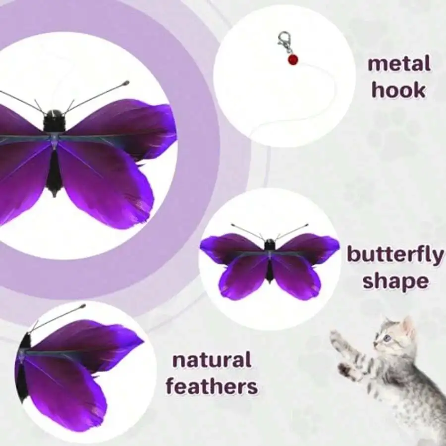 Cat Toys For Cats With 2PCS Butterfly Attachments Dual Suction Base Interactive And Solo Play Modes Ideal For Multi-Cat Homes
Cat Toys For Cats With 2PCS Butterfly Attachments Dual Suction Base Interactive And Solo Play Modes Ideal For Multi-Cat Homes