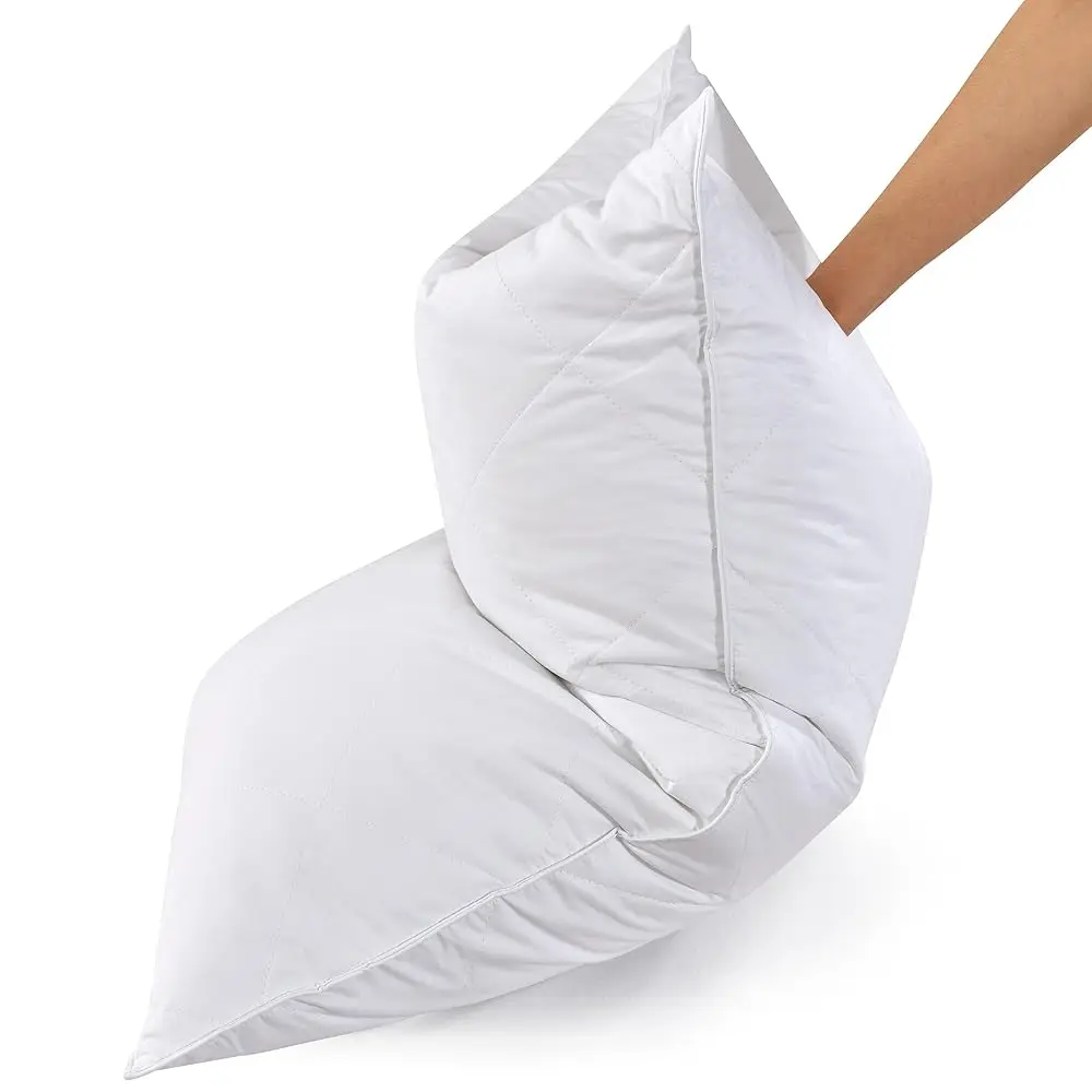 White Goose Feather Polyester Bed Pillows Queen/Standard Size Set Of 2- Soft 600 Thread Count 100% Cotton, Medium Firm,Soft
White Goose Feather Polyester Bed Pillows Queen/Standard Size Set Of 2- Soft 600 Thread Count 100% Cotton, Medium Firm,Soft