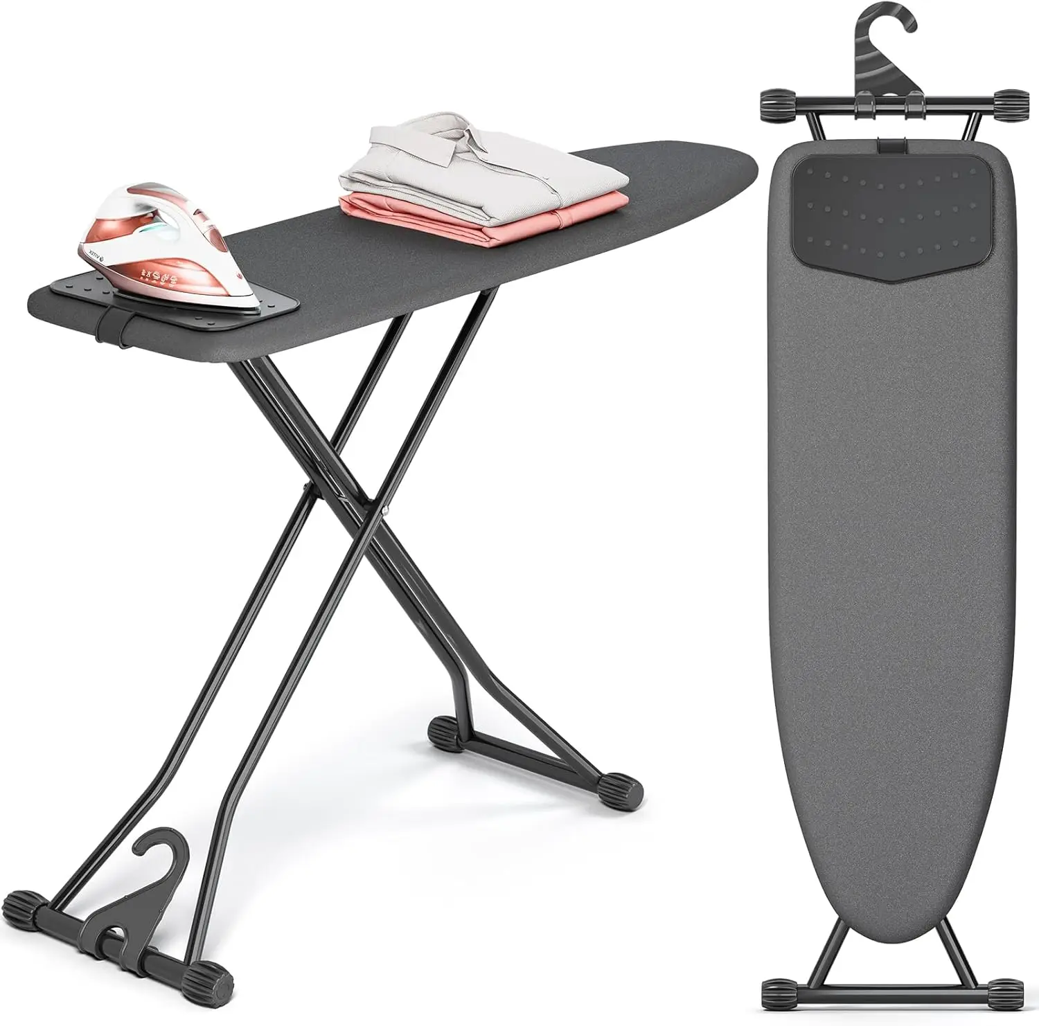 Compact Foldable Ironing Board with Heat Resistant Cover, 7 Height Adjustable, Space Saver Design
Compact Foldable Ironing Board with Heat Resistant Cover, 7 Height Adjustable, Space Saver Design