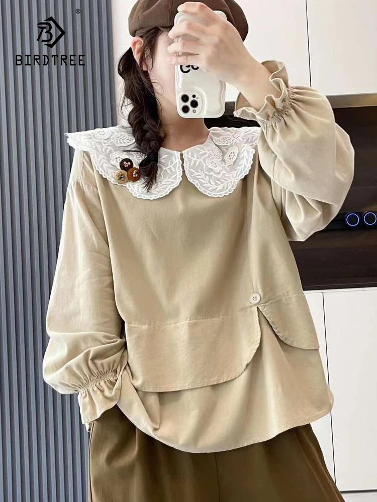 New 2026 Spring Women Cotton Long Sleeve Shirt, Peter Pan Collar Embroidery, Mori Girl Japan Preppy Style Loose Blouse T62519CC
New 2026 Spring Women Cotton Long Sleeve Shirt, Peter Pan Collar Embroidery, Mori Girl Japan Preppy Style Loose Blouse T62519CC