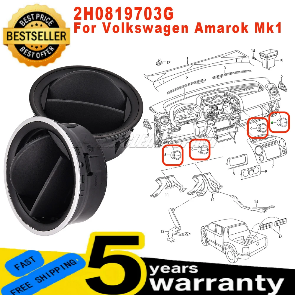 2H0819703G For VW Amarok Mk1 2012-2016 New Front Dashboard Air Vent AC Grille Diffuser ABS Surround Black/Silver car accessories
2H0819703G For VW Amarok Mk1 2012-2016 New Front Dashboard Air Vent AC Grille Diffuser ABS Surround Black/Silver car accessories