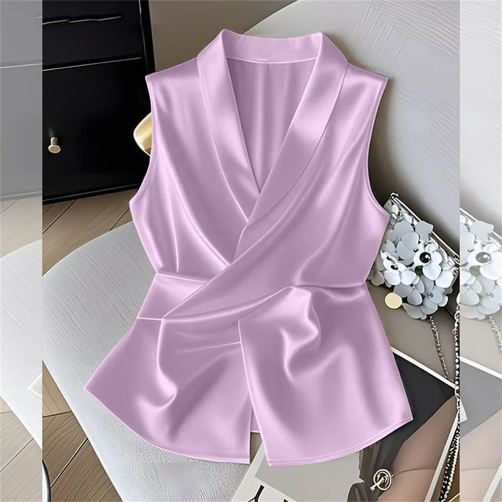 2026 Summer Hot Sale Women's Blouse Sleeveless Sexy Shirt Female V-neck All Match Loose Blouses Solid Color Elegant Ladies Tops
2026 Summer Hot Sale Women's Blouse Sleeveless Sexy Shirt Female V-neck All Match Loose Blouses Solid Color Elegant Ladies Tops