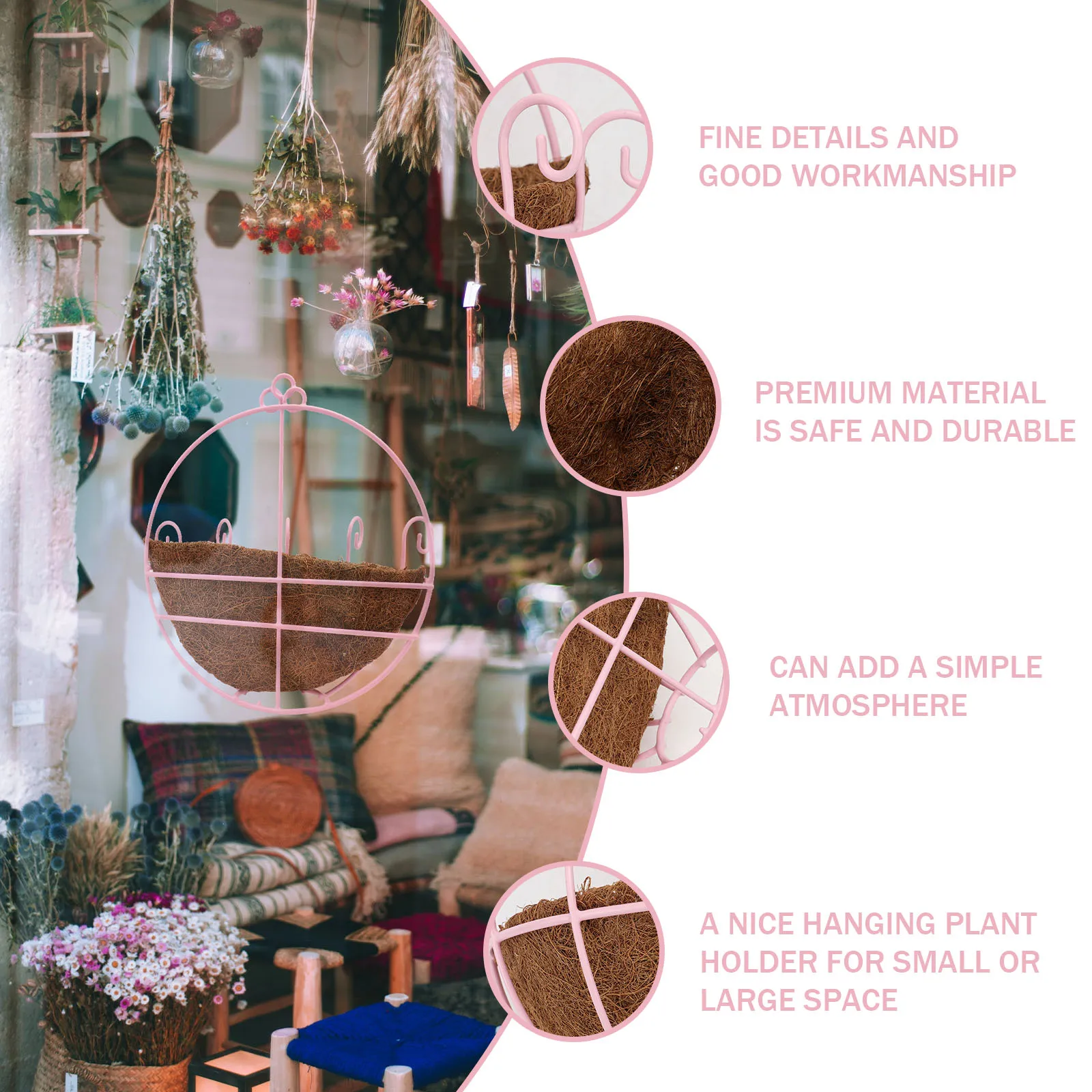 1Set Coconut Flower Pots Handmade Hanging Basket For Garden Indoor Outdoor Decoration Plant Holder Ceiling Hanging Planter Iron
1Set Coconut Flower Pots Handmade Hanging Basket For Garden Indoor Outdoor Decoration Plant Holder Ceiling Hanging Planter Iron