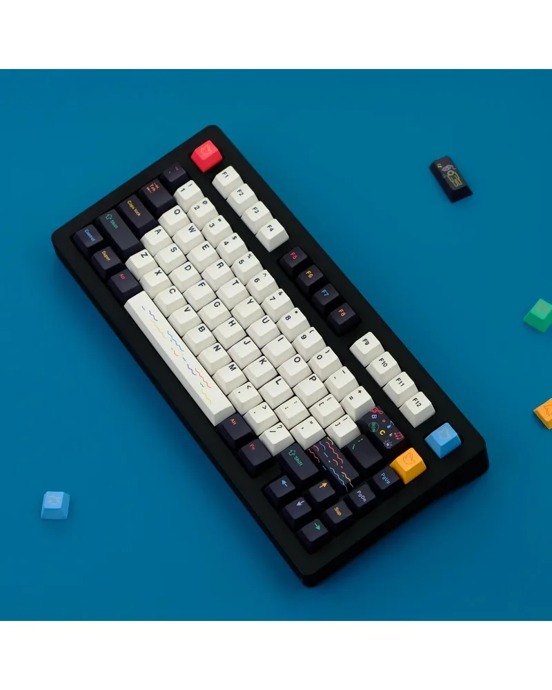 Two tone black and white with bright accents durable pbt keycaps set high quality for gaming mechanical keyboards
Two tone black and white with bright accents durable pbt keycaps set high quality for gaming mechanical keyboards