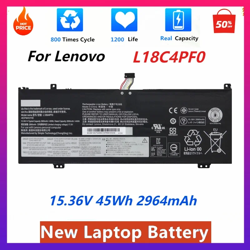 L18C4PF0 15.36V 45Wh L18M4PF0 Laptop Battery for Lenovo ThinkBook 13S 14S 13S-IWL 13S-20R90071GE 14S-IWL 14S-20RM L18D4PF0
L18C4PF0 15.36V 45Wh L18M4PF0 Laptop Battery for Lenovo ThinkBook 13S 14S 13S-IWL 13S-20R90071GE 14S-IWL 14S-20RM L18D4PF0