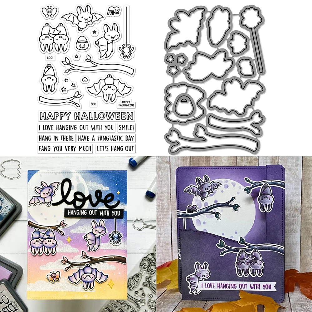 Happy Halloween Bundles Clear Stamps And Metal Cutting Dies For DIY Craft Making Card Photo Album Scrapbooking Decoration
Happy Halloween Bundles Clear Stamps And Metal Cutting Dies For DIY Craft Making Card Photo Album Scrapbooking Decoration