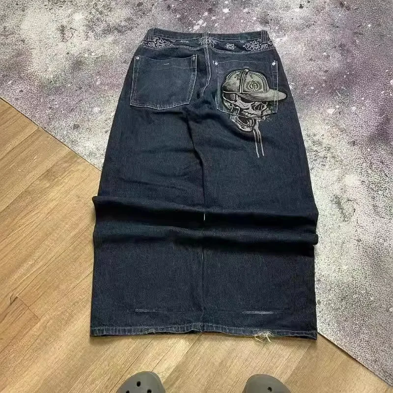 Street Fashion Trend Skull Embroidered Jeans Women Harajuku Y2K New Hip Hop Joker Straight Wide-leg Pants Couple Casual Jeans
Street Fashion Trend Skull Embroidered Jeans Women Harajuku Y2K New Hip Hop Joker Straight Wide-leg Pants Couple Casual Jeans