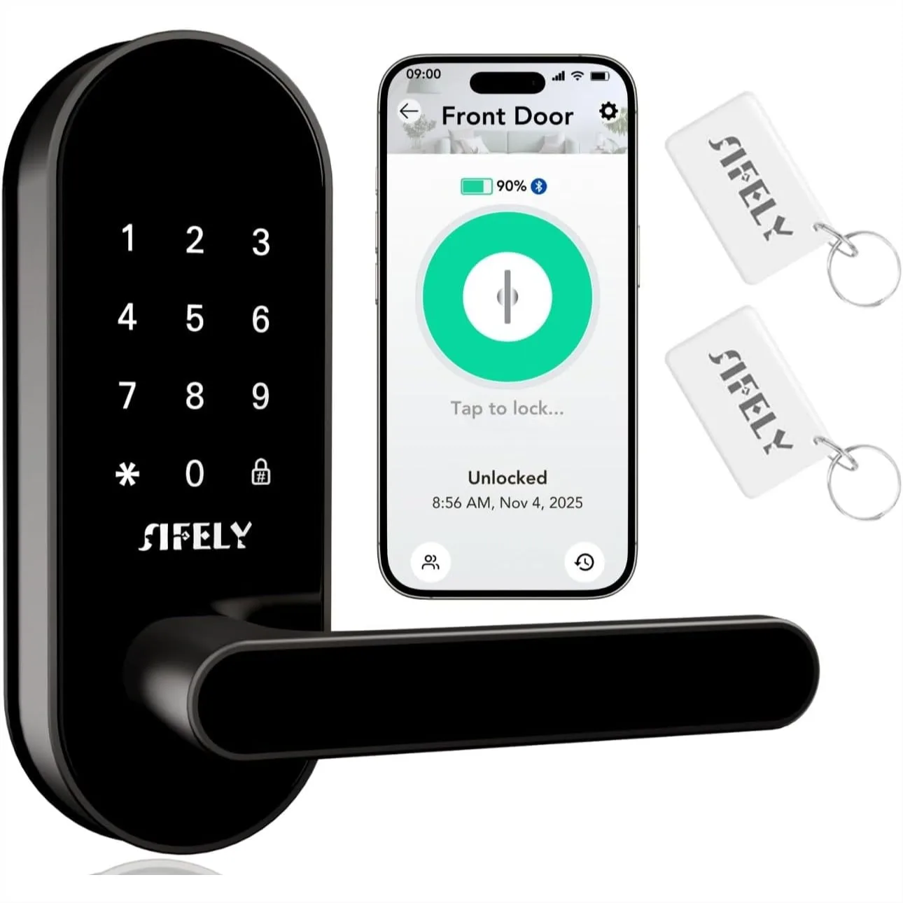 Keyless Entry Smart Door Lock with Handle & Knob, Digital Deadbolt for Front Bedroom Office Interior Doors, App Control for
Keyless Entry Smart Door Lock with Handle & Knob, Digital Deadbolt for Front Bedroom Office Interior Doors, App Control for