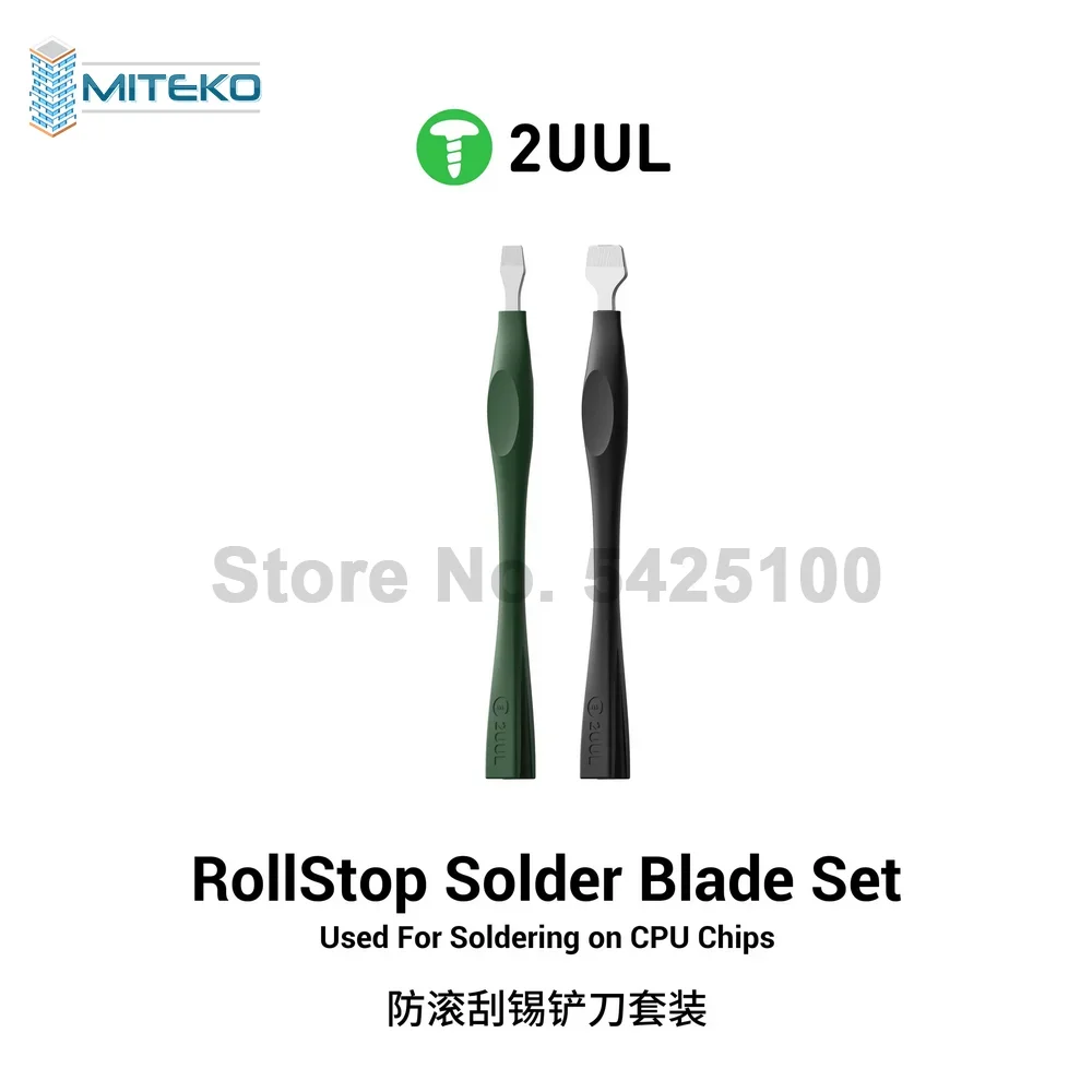 2UUL DA19 RollStop Solder Blade Tin Scraper Set Anti-Static Ergonomic Non-Magnetic BGA Scraper Anti-Roll Feature
2UUL DA19 RollStop Solder Blade Tin Scraper Set Anti-Static Ergonomic Non-Magnetic BGA Scraper Anti-Roll Feature