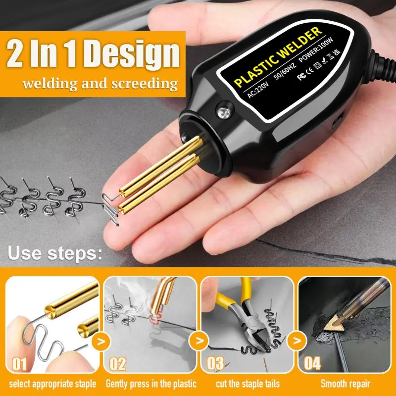 Mini 100W Car Bumper Repair Plastic Welding Machine Kit Heat Gun Plastic Welder Soldering Iron Hot Stapler Repair Auto Tools
Mini 100W Car Bumper Repair Plastic Welding Machine Kit Heat Gun Plastic Welder Soldering Iron Hot Stapler Repair Auto Tools