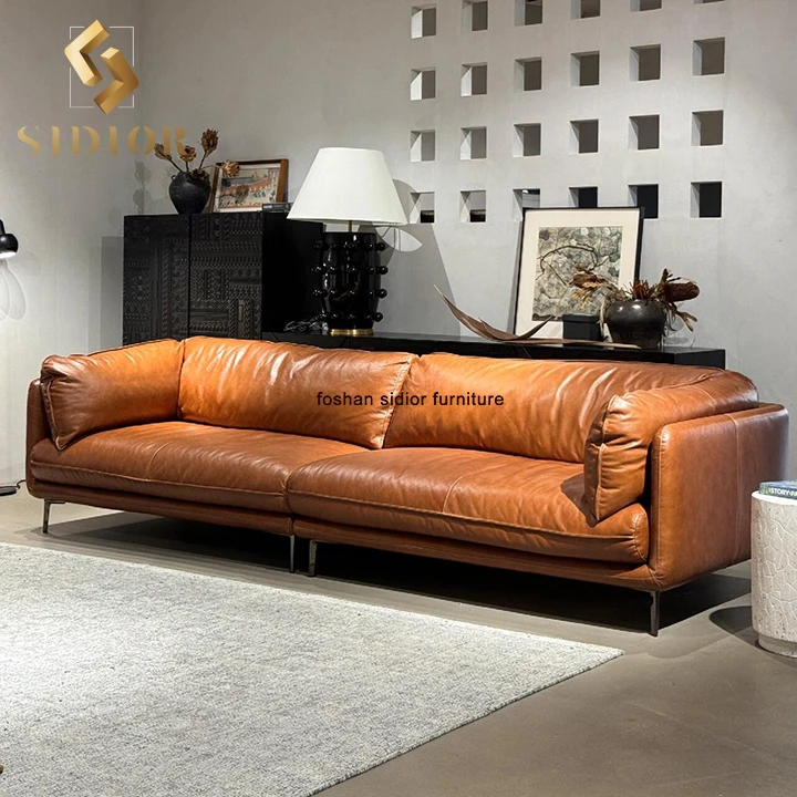 Genuine Leather Sectional Vintage Accent Sofa Set Furniture Living Room Couch Living Room Sofas for Lobby Furniture
Genuine Leather Sectional Vintage Accent Sofa Set Furniture Living Room Couch Living Room Sofas for Lobby Furniture