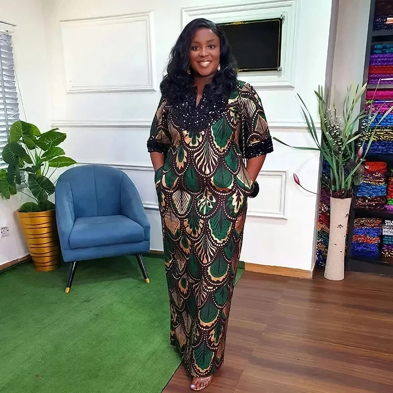 African Luxury Dresses Wedding Party Women short sleeve sequin Long Robe 2023 Evening Dress Dashiki Ankara Africa Lady Clothing
African Luxury Dresses Wedding Party Women short sleeve sequin Long Robe 2023 Evening Dress Dashiki Ankara Africa Lady Clothing