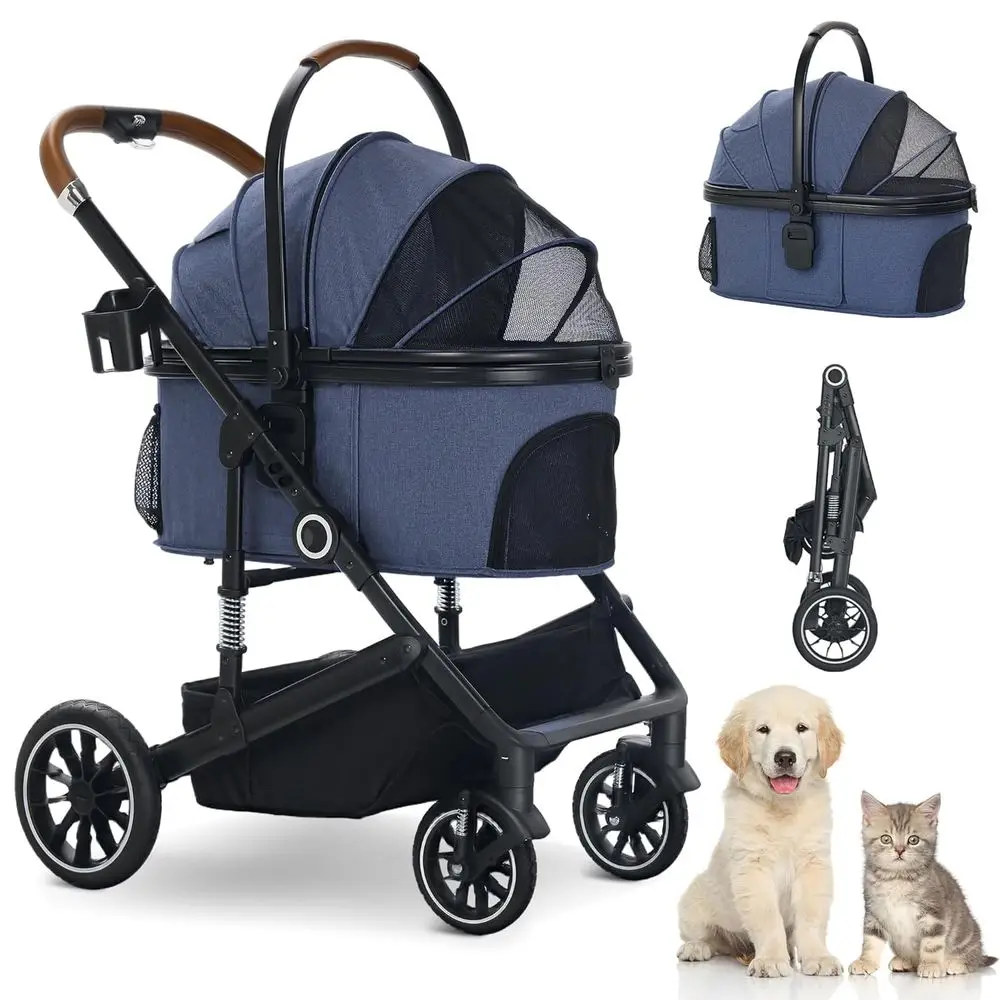 4-Wheel 3-in-1 Pet Stroller for Small/Medium Dogs & Cats up to 50lbs, Lightweight Travel Carrier with Detachable Cushion, Storag
4-Wheel 3-in-1 Pet Stroller for Small/Medium Dogs & Cats up to 50lbs, Lightweight Travel Carrier with Detachable Cushion, Storag