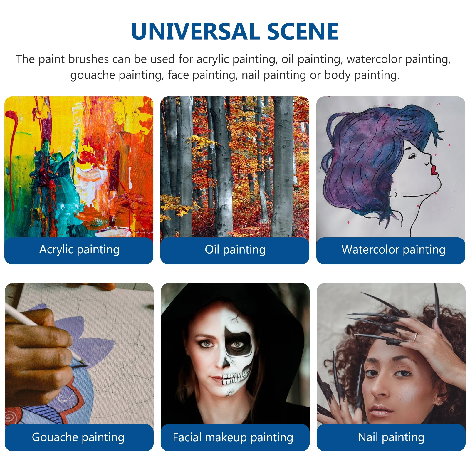 1 Set Paintbrush Palette Art Painting Set For Acrylic Oil Watercolor Gouache Face Nail Body Painting Natural Handle Comfortable
1 Set Paintbrush Palette Art Painting Set For Acrylic Oil Watercolor Gouache Face Nail Body Painting Natural Handle Comfortable