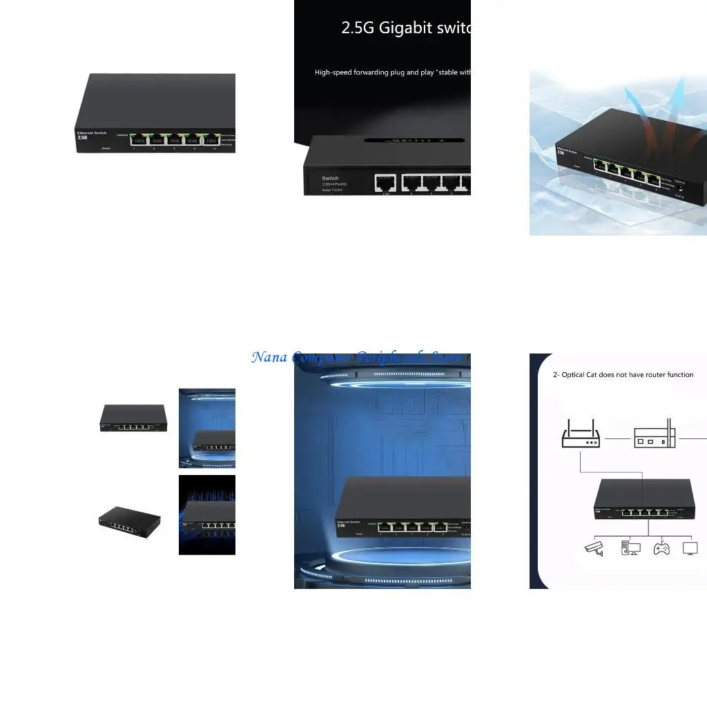 F68C Fast Desktop RJ45 Networking Switches Box Gigabit 5-Port 1000Mbps Ethernet HUB
F68C Fast Desktop RJ45 Networking Switches Box Gigabit 5-Port 1000Mbps Ethernet HUB