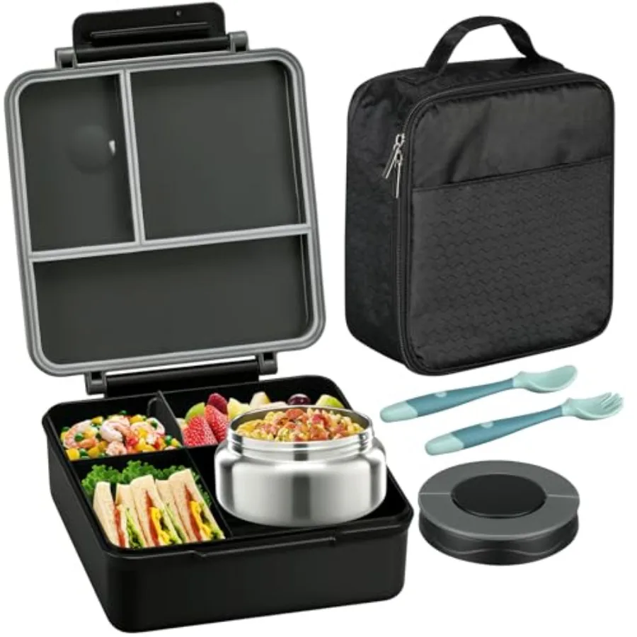 Bento Lunch Box for with 8oz Soup Thermo and LeakProof Lunch Food Containers Featuring 4 Compartments Insulated Hot Food Storag
Bento Lunch Box for with 8oz Soup Thermo and LeakProof Lunch Food Containers Featuring 4 Compartments Insulated Hot Food Storag