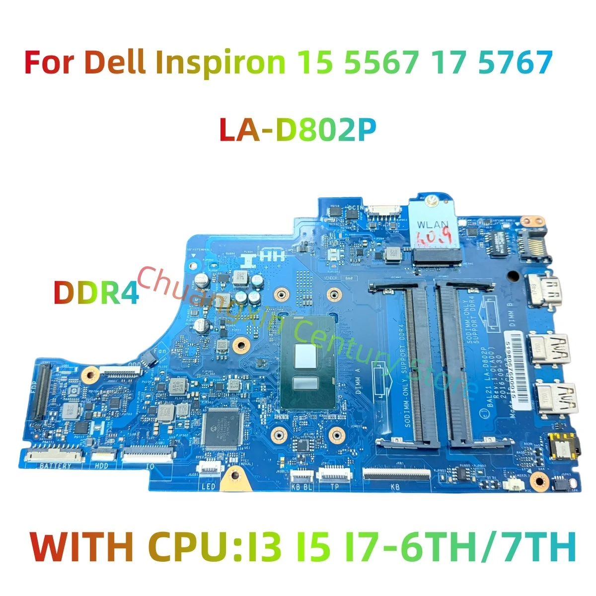 Suitable for Dell Inspiron 15 5567 17 5767 Laptop motherboard BAL21 LA-D802P with I3 I5 I7 CPU 100% Tested Fully Work
Suitable for Dell Inspiron 15 5567 17 5767 Laptop motherboard BAL21 LA-D802P with I3 I5 I7 CPU 100% Tested Fully Work
