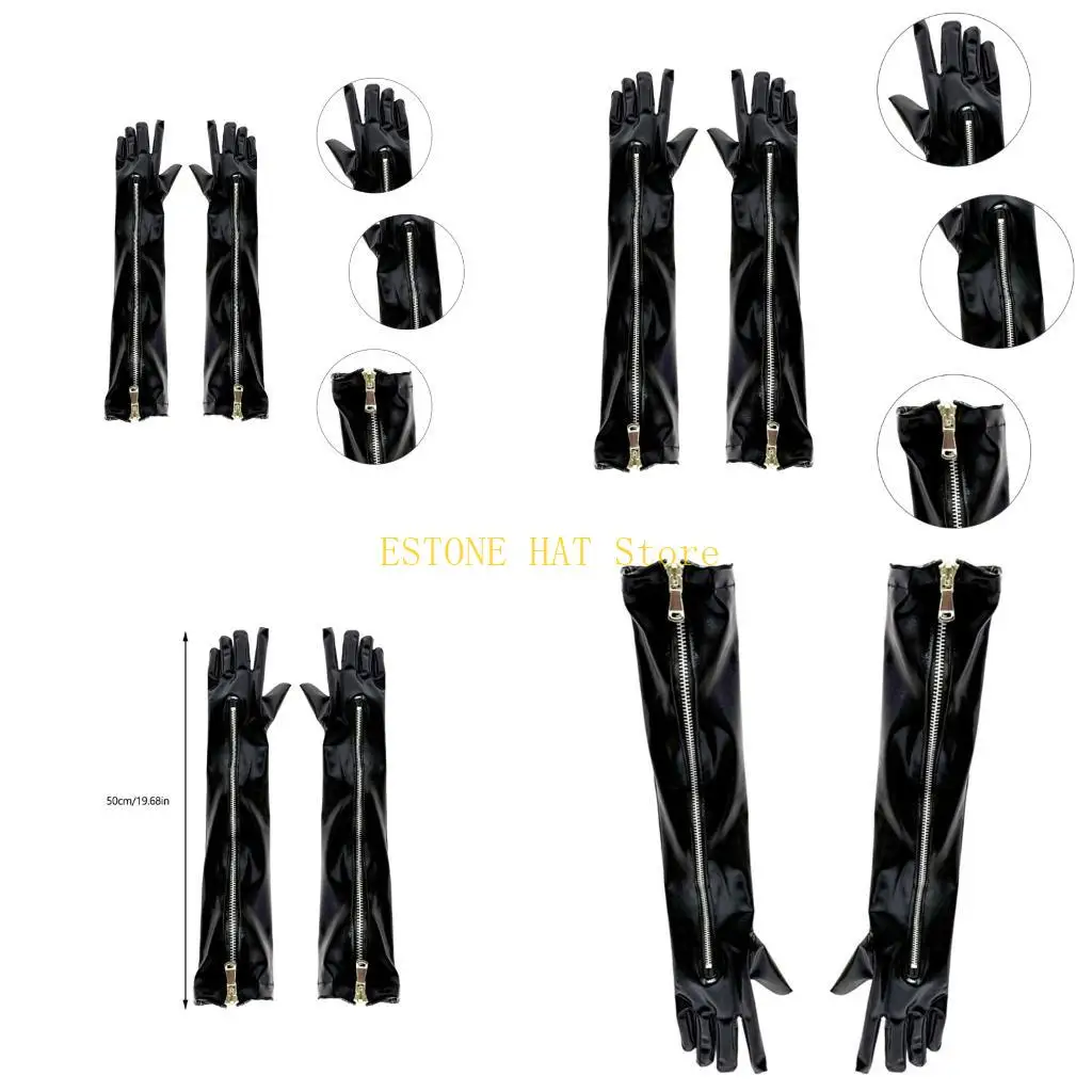 49MF 1 Pair Long PU Leather Gloves Stretch Party Gloves Zipper Closure Quick Access
49MF 1 Pair Long PU Leather Gloves Stretch Party Gloves Zipper Closure Quick Access