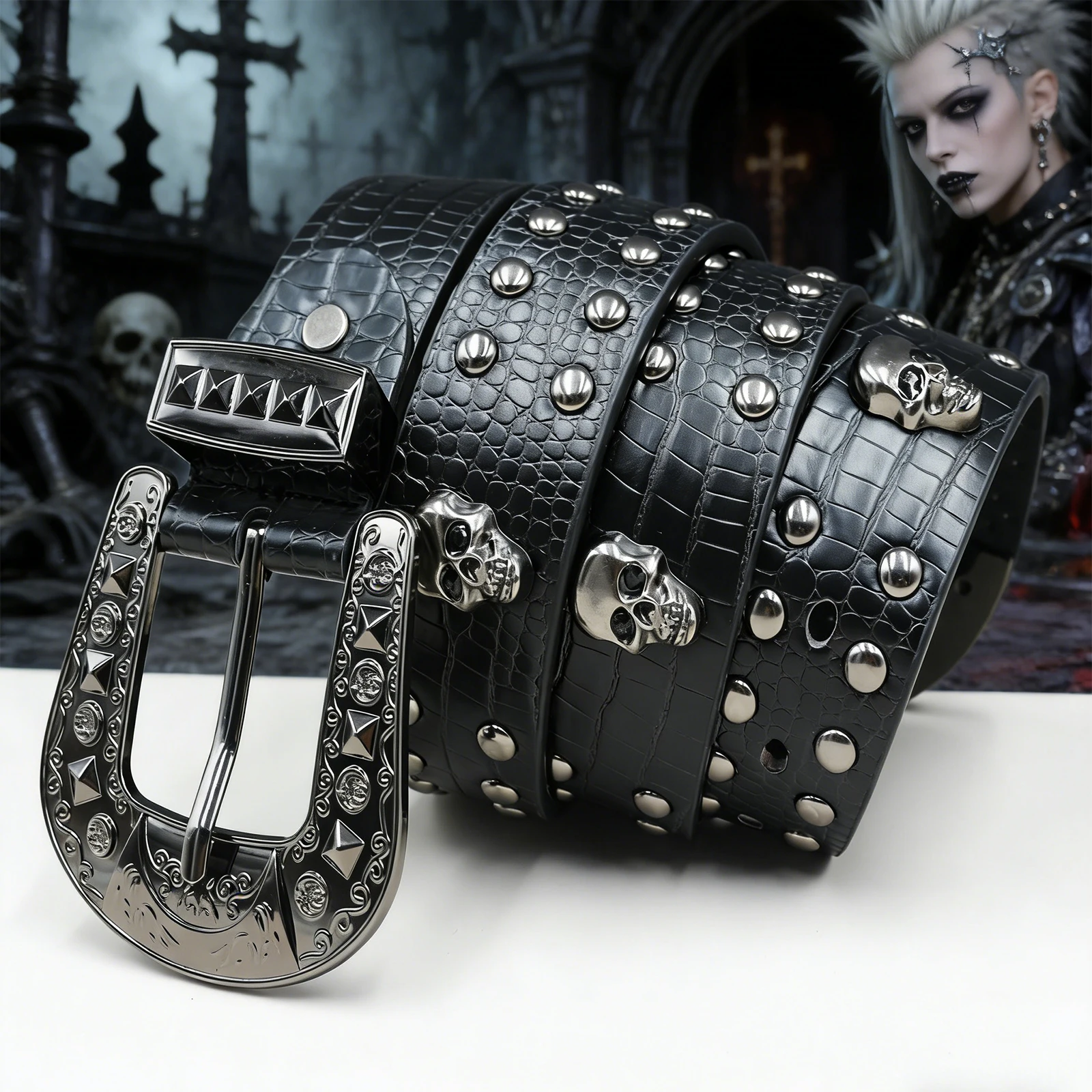 Original Design Western skull Retro Rivet Belt, Handsome Rivet, Fashionable Women's Belt, High-end Quality Men's Wide Belt
Original Design Western skull Retro Rivet Belt, Handsome Rivet, Fashionable Women's Belt, High-end Quality Men's Wide Belt