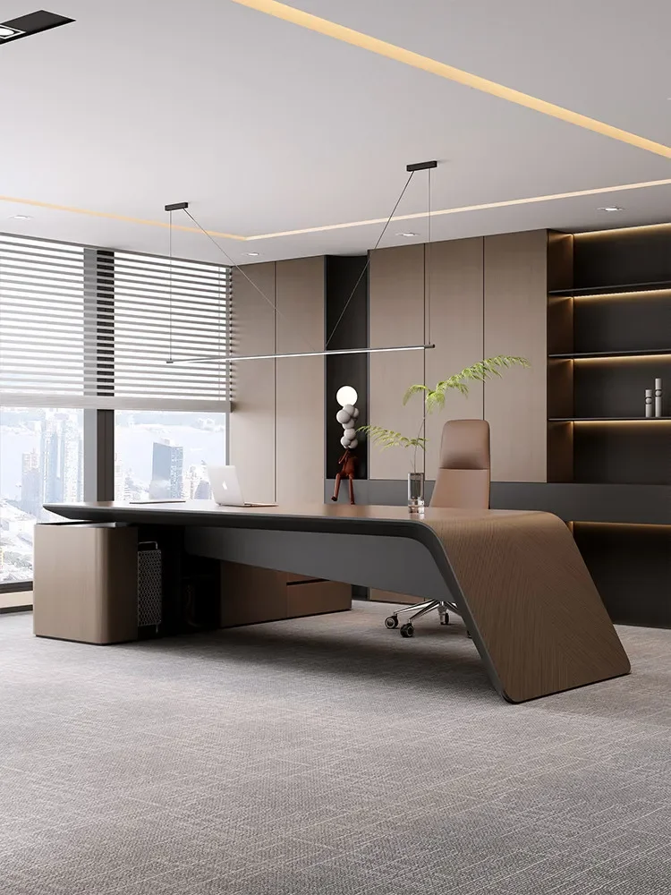 Office desk with a light luxury, high-end feel, office general manager, large class desk, and executive desk and chair combinati
Office desk with a light luxury, high-end feel, office general manager, large class desk, and executive desk and chair combinati