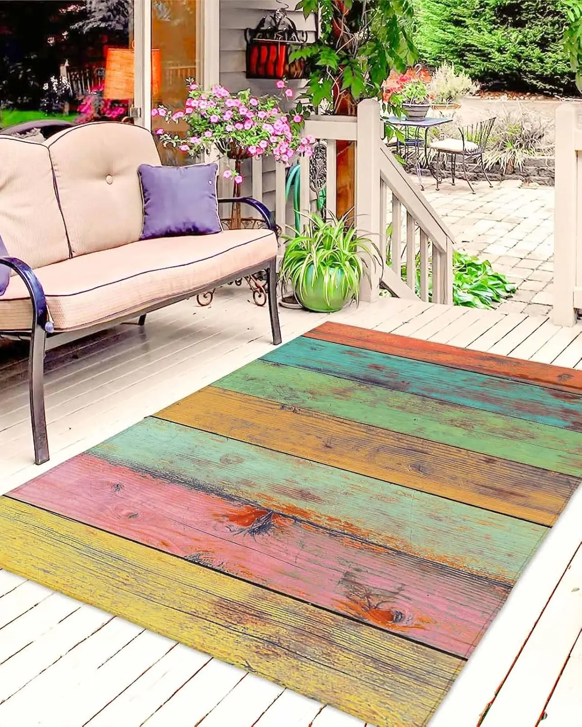 Outdoor Rug, Large Floor Mat Colorful Vintage Wooden Boards Non Slip Area Rug Rubber Backing Quick Dry Clearance Carpet For
Outdoor Rug, Large Floor Mat Colorful Vintage Wooden Boards Non Slip Area Rug Rubber Backing Quick Dry Clearance Carpet For