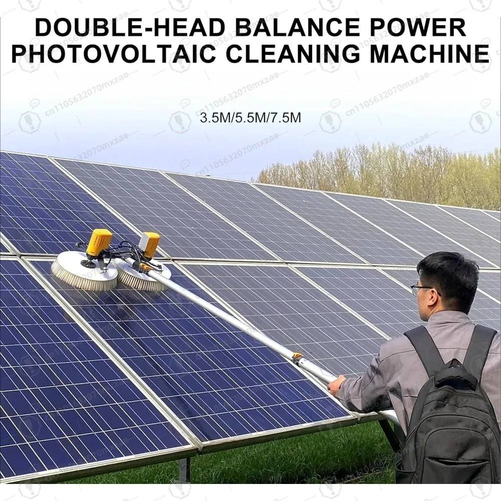 Solar Panel Cleaning Brush-Automatic Water Spray Double Head Rotating Cleaner 3.5m/5.5m/7.5m Long Handle for Efficient Cleaning
Solar Panel Cleaning Brush-Automatic Water Spray Double Head Rotating Cleaner 3.5m/5.5m/7.5m Long Handle for Efficient Cleaning