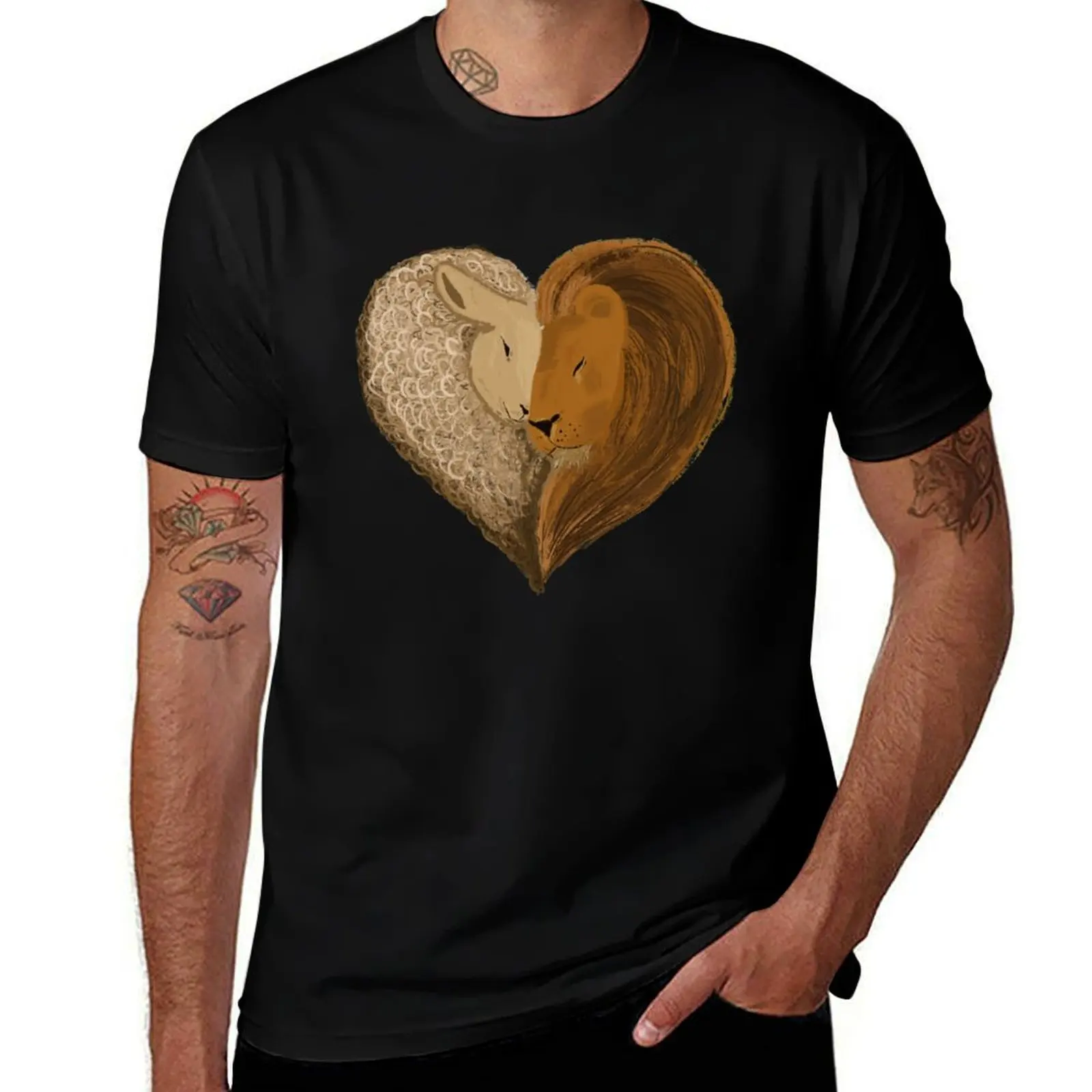 Lion and Lamb Love Heart Design T-Shirt oversized quick-drying oversized t shirt anime t shirts for men graphic
Lion and Lamb Love Heart Design T-Shirt oversized quick-drying oversized t shirt anime t shirts for men graphic