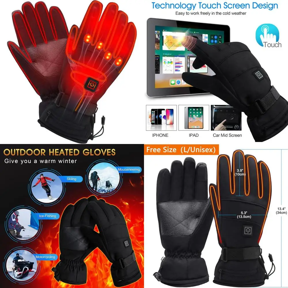 Spring Rechargeable Electric Heated Gloves, Touchscreen Waterproof Cold Weather Thermal Heated Gloves for Hunting, Fishing, Skii
Spring Rechargeable Electric Heated Gloves, Touchscreen Waterproof Cold Weather Thermal Heated Gloves for Hunting, Fishing, Skii