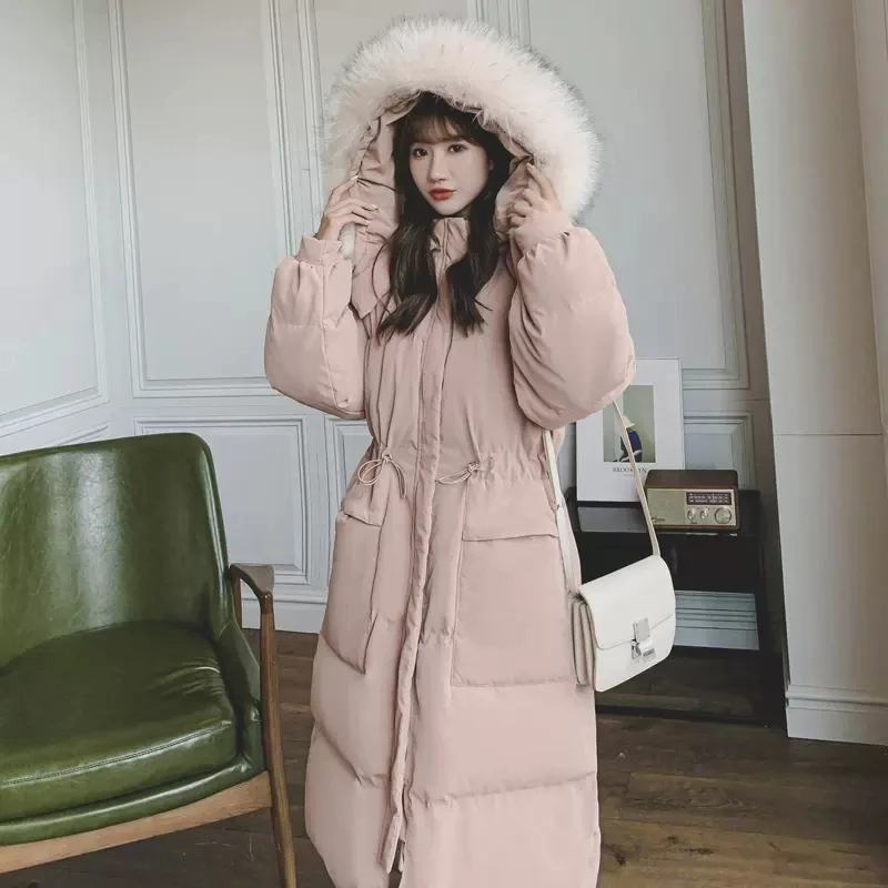 Winter Padded Women's Jacket Long Loose Design Korean Hooded Big Fur Collar Rhombus Check Thickening Casual Coat Female
Winter Padded Women's Jacket Long Loose Design Korean Hooded Big Fur Collar Rhombus Check Thickening Casual Coat Female