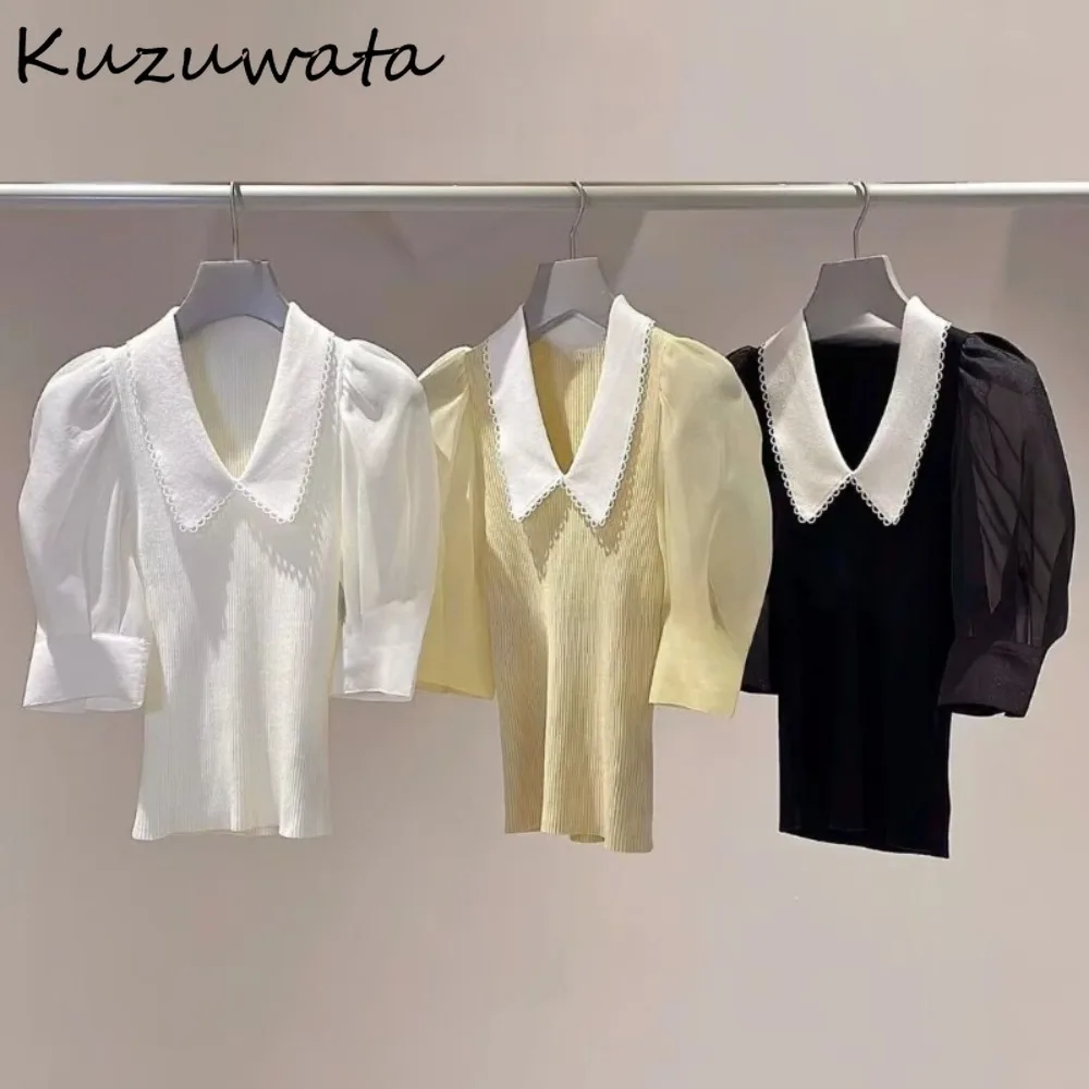 Kuzuwata, новый простой офисный женский универсальный джемпер с отложным воротником, лоскутные топы с пышными рукавами, японские литературные вязаные нежные свитера
Kuzuwata, новый простой офисный женский универсальный джемпер с отложным воротником, лоскутные топы с пышными рукавами, японские литературные вязаные нежные свитера