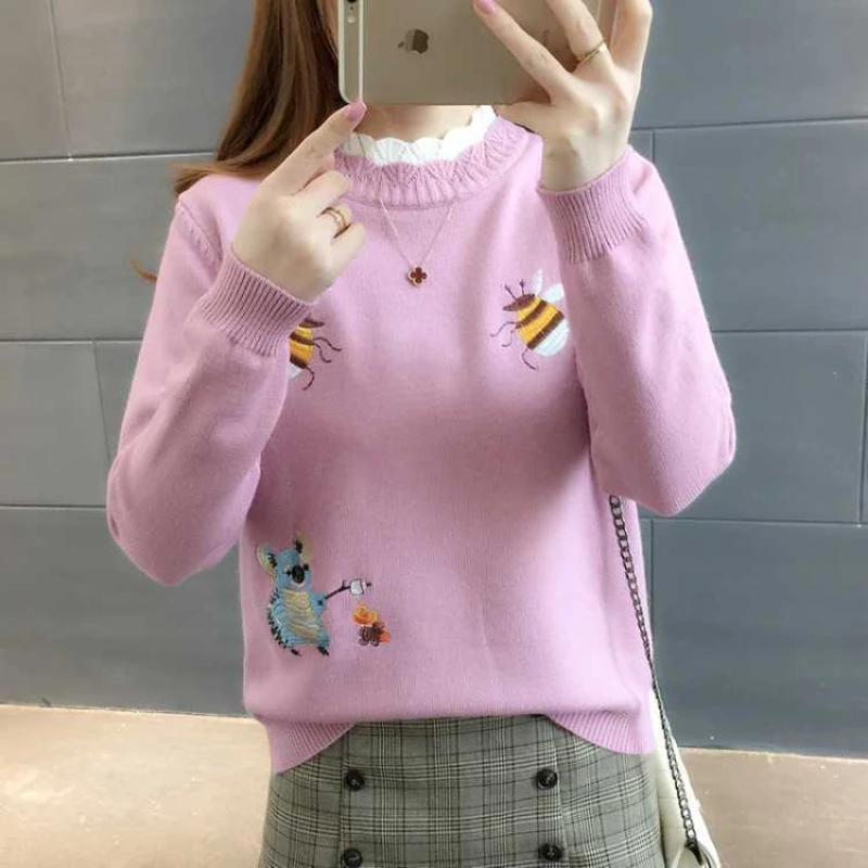 Knitted Sweater for Women 2023 New Fashion Autumn Winter Sweet Long Sleeve Pullover Chic Casual O Neck Loose Jumper
Knitted Sweater for Women 2023 New Fashion Autumn Winter Sweet Long Sleeve Pullover Chic Casual O Neck Loose Jumper