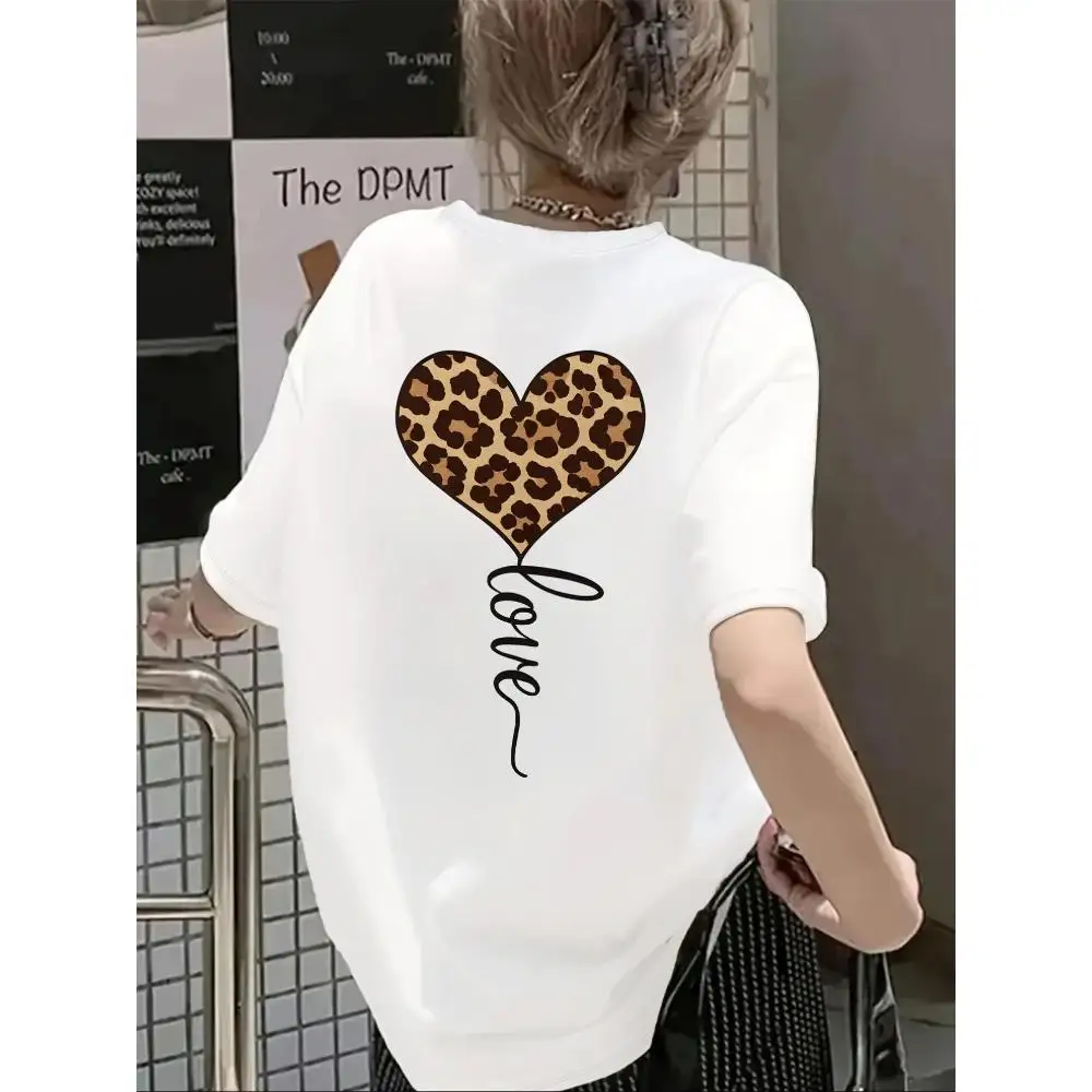 Heart Leopard Print Oversized Short Sleeve T Shirt Soft Comfortable Cotton Breathable Low Irritation Summer Leisure Unisex
Heart Leopard Print Oversized Short Sleeve T Shirt Soft Comfortable Cotton Breathable Low Irritation Summer Leisure Unisex