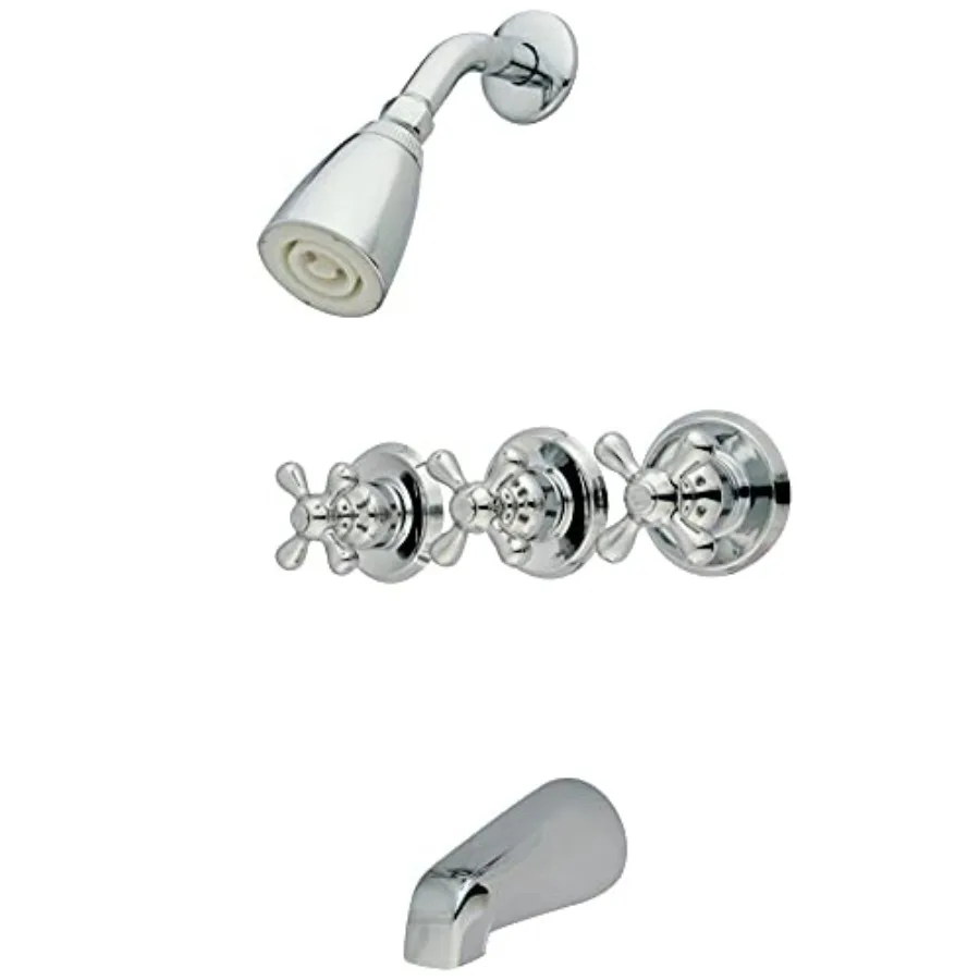 KB231AX Tub and Shower Faucet with 3-Cross Handle Polished Chrome 5-Inch Spout Reach
KB231AX Tub and Shower Faucet with 3-Cross Handle Polished Chrome 5-Inch Spout Reach