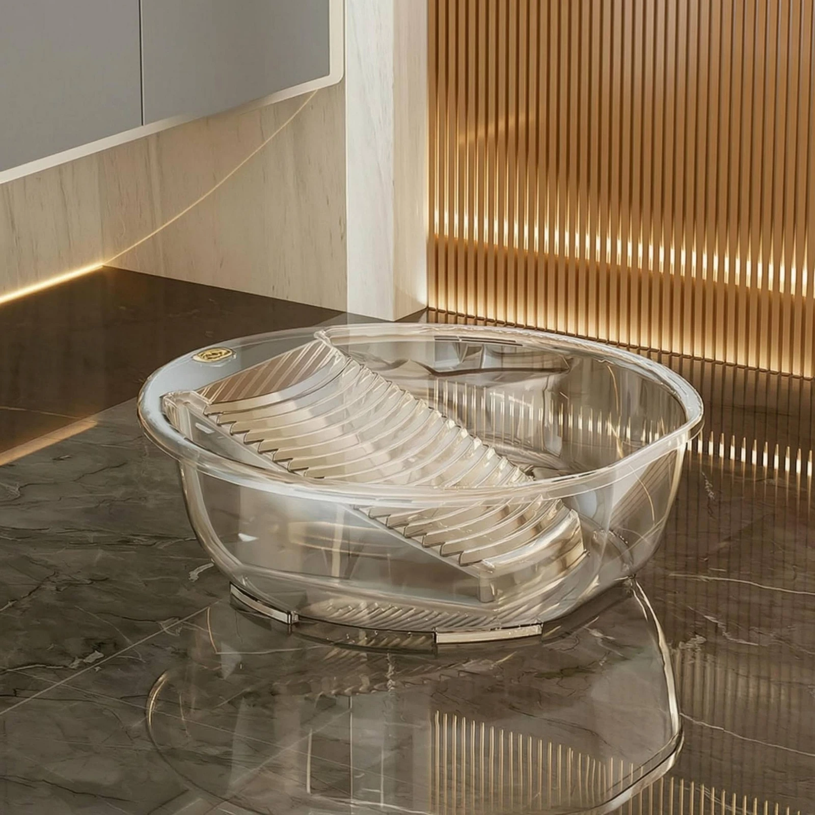 Plastic Laundry Basin Translucent Ribbed Washboard Basin Laundry Tub with Washboard Clear Lightweight
Plastic Laundry Basin Translucent Ribbed Washboard Basin Laundry Tub with Washboard Clear Lightweight
