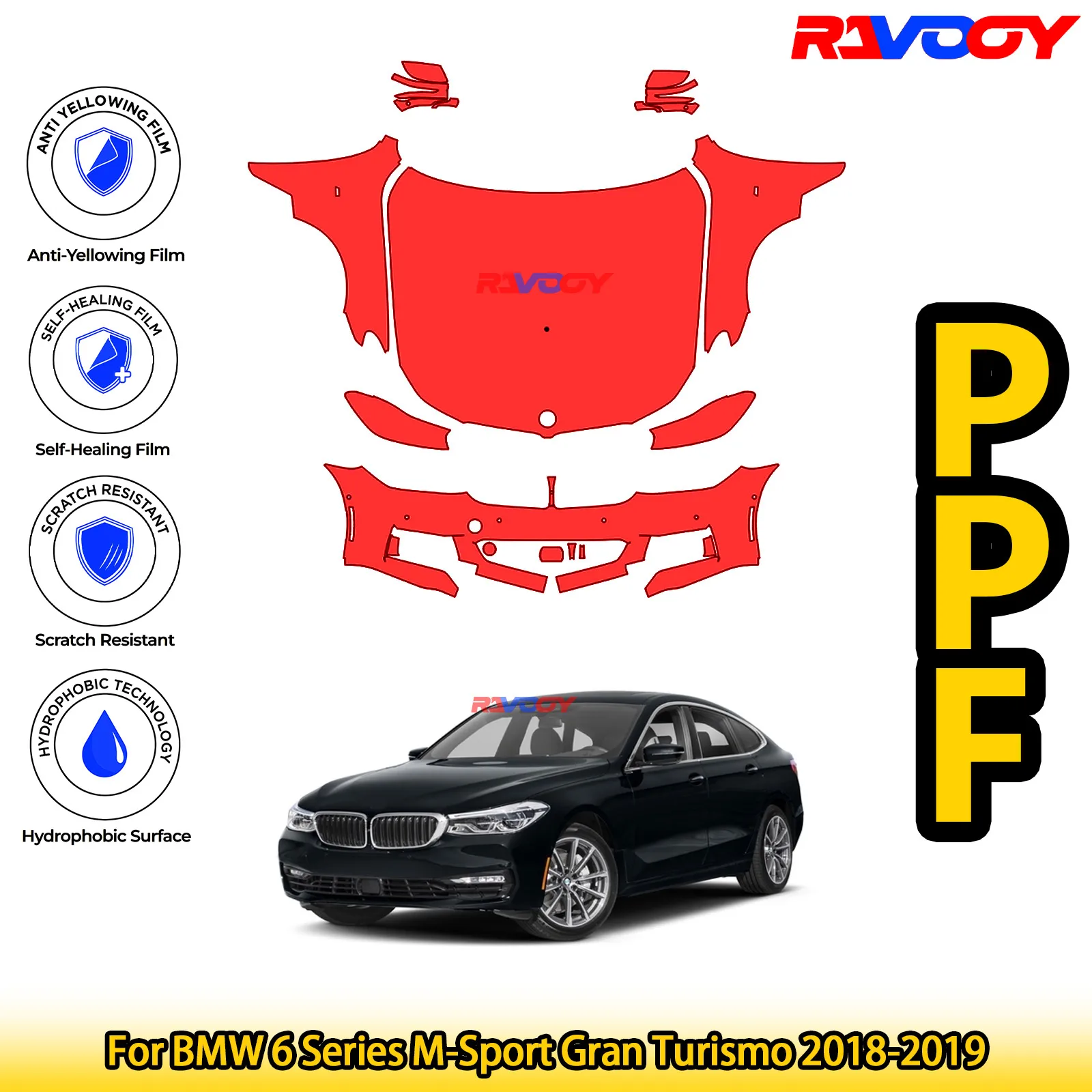 For BMW 6 Series M-Sport Gran Turismo 2018-2019 Glossy Matte Black Precut front PPF Kit Paint Protection Film
For BMW 6 Series M-Sport Gran Turismo 2018-2019 Glossy Matte Black Precut front PPF Kit Paint Protection Film