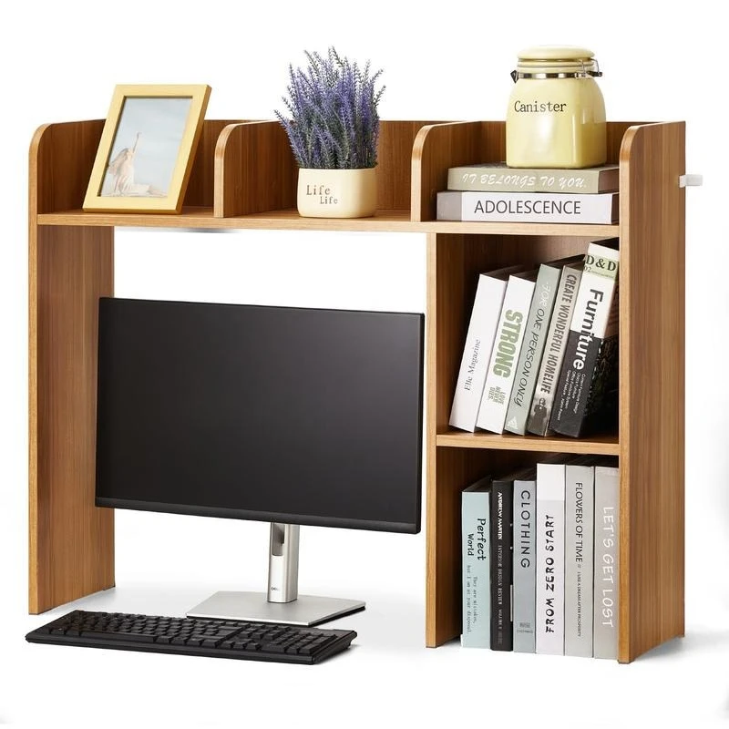 Wooden Desktop Organizer Hutch 37.2" X 9.5" X 28.9" for Study Desk Workstation Dormitory Tiered Storage Open Shelves Brown Texture Feet Pads Space Saving Structure
Wooden Desktop Organizer Hutch 37.2" X 9.5" X 28.9" for Study Desk Workstation Dormitory Tiered Storage Open Shelves Brown Texture Feet Pads Space Saving Structure