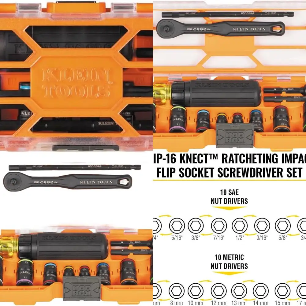 Отвертка с трещоткой 1/4 дюйма с 8 сменными головками, 16 шестигранными ключами и кейсом MODbox для хранения
Отвертка с трещоткой 1/4 дюйма с 8 сменными головками, 16 шестигранными ключами и кейсом MODbox для хранения