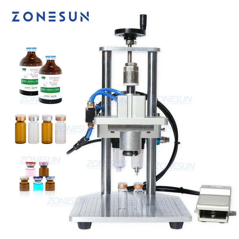 ZONESUN ZS-YG09B Flip-off Caps Glass Vial Crimper Pneumatic Capping Machine for Oral Liquids Penicillin Antibiotic Injections
ZONESUN ZS-YG09B Flip-off Caps Glass Vial Crimper Pneumatic Capping Machine for Oral Liquids Penicillin Antibiotic Injections
