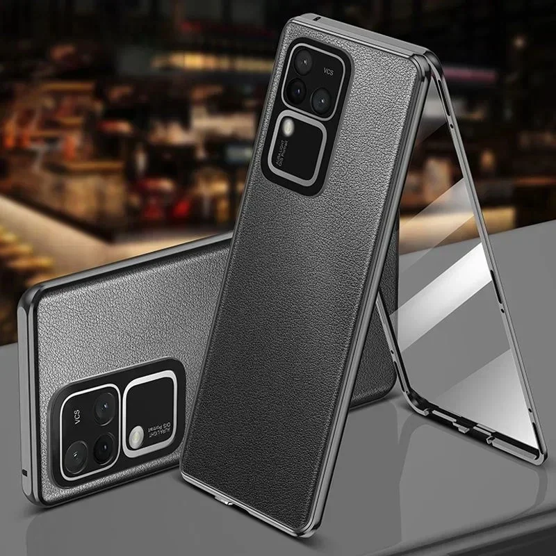 Полная защита, металлический бампер, передняя стеклянная крышка, задний кожаный чехол для телефона для VIVO T3X T3 Lite T3 Ultra V27 V30 V40 Pro V29 Lite 5G
Полная защита, металлический бампер, передняя стеклянная крышка, задний кожаный чехол для телефона для VIVO T3X T3 Lite T3 Ultra V27 V30 V40 Pro V29 Lite 5G